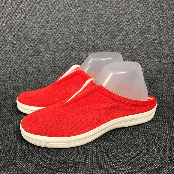 Keds Womens Red Fabric Open Back Slip On Comfort Fashion Shoes Sneakers Size 8.5 - Picture 1 of 6